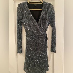 Topshop Sequin Wrap Dress